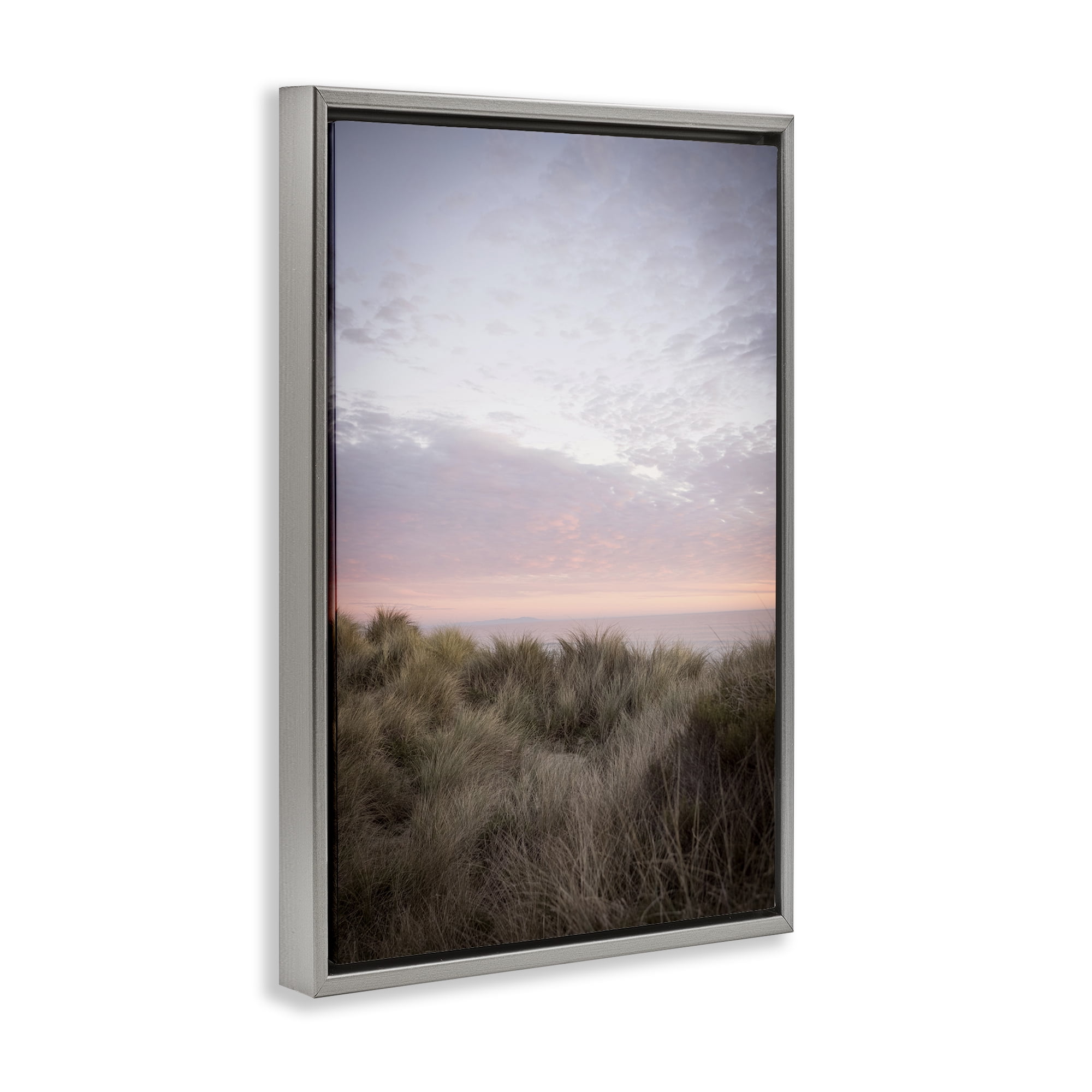 Stupell Industries Ombre California Sunset Landscape & Nature Photography Gray Floater Framed Canvas Art Print Wall Art, 21 x 31