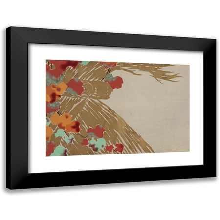 Kamisaka Sekka 14x11 Black Modern Framed Museum Art Print Titled - Ivy (Tsuta) (1909-1910)
