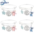 thumbnail image 2 of Disney-pulsera de película animada Lilo & Stitch para niña, brazalete con colgante de esmalte de puntada rosa, accesorios de joyería, regalos, 2 of 5
