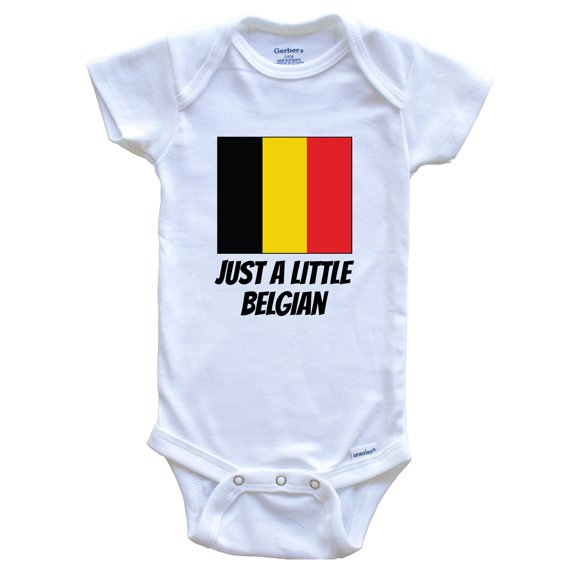 Just A Little Belgian Cute Belgium Flag Baby Bodysuit, 0-3 Months White