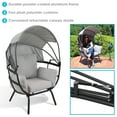 thumbnail image 3 of Sunnydaze Modern Luxury Aluminum Outdoor Egg Basket Chair with Retractable Canopy, Gray, 3 of 13