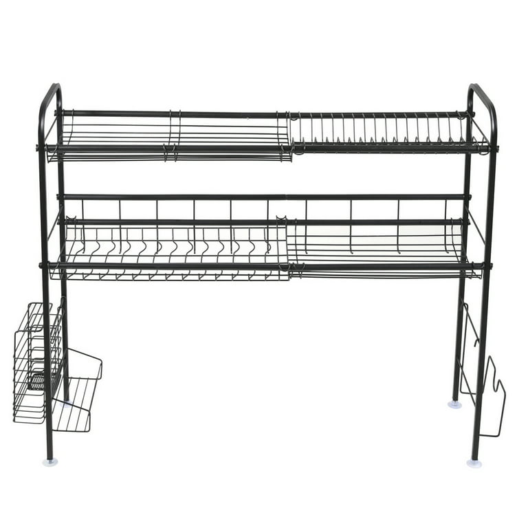 UWR-Nite Over The Sink Dish Drying Rack, 2-Tier Stainless Steel Dish Rack  Over Sink Kitchen Shelf Large Dish Drainers with Utensil Holder 