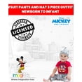 thumbnail image 2 of Disney Mickey Mouse Donald Duck Pluto Newborn Baby Boys Bodysuit Pants and Hat 3 Piece Outfit Set Newborn to Infant, 2 of 5