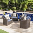 thumbnail image 4 of Dillard Outdoor Aluminum Framed Mix Brown Wicker Swivel Club Chair, 4 of 7