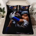 thumbnail image 2 of Homewish Football Print Boy Twin Sheet Sets 3pcs,Ball Game Twin Fitted Sheet Microfiber,Rugby Sport Gamer Breathable Flat Sheet,Breathable Home Decor, 2 of 7