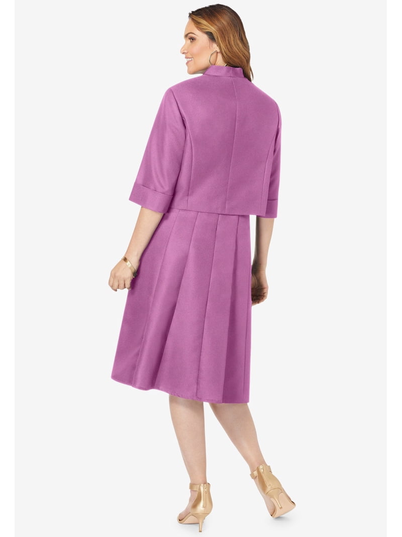 elbow sleeve fit and flare dress Lands' End Women's Starfish Elbow Sleeve Midi Fit and Flare Dress - Small
