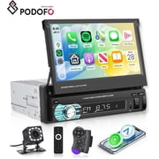 Podofo Universal 7" HD Touchscreen Car Stereo Radio with Apple Carplay Android Auto Mirror Link Backup Camera