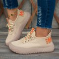 thumbnail image 2 of YLYL Womens Knit Sneakers Lace up Thick Sole Breathable Mesh Lightweight Comfortable Casual Walking Shoes, 2 of 9