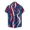thumbnail image 5 of Jinhomg Mens Stars And Stripes Shirt Big And Tall Short Sleeve Button Down Shirts Casual Comfy American Flag Print Beach Tops Summer Vacation Outfit Blue XXL, 5 of 7