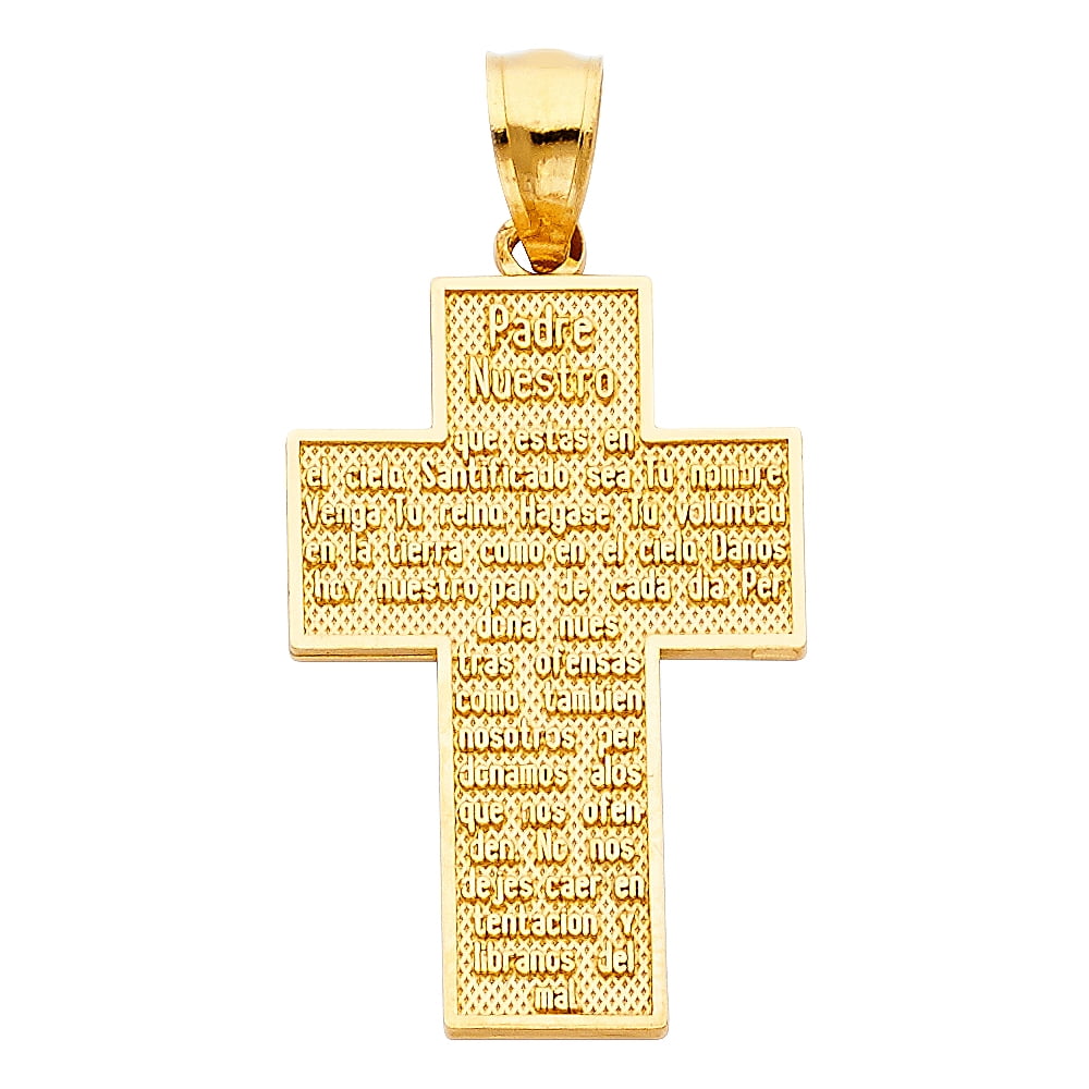 14K Yellow Gold Cross Religious Pendants / Charms for Men and Women