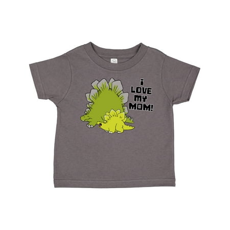 

Inktastic I Love My Mom with Baby and Mommy Stegosaurus Boys or Girls Toddler T-Shirt