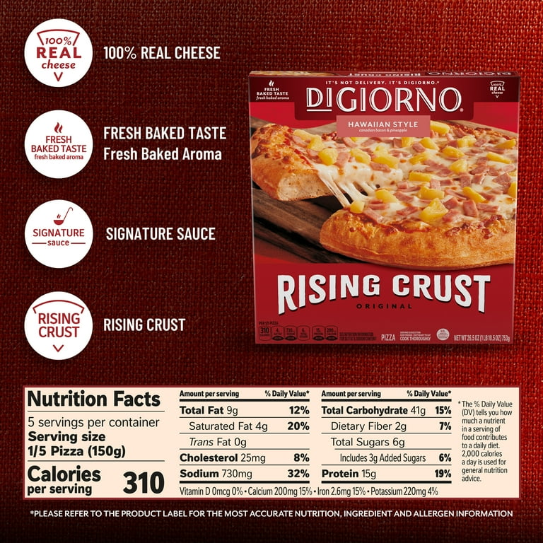 DiGiorno Rising Crust Hawaiian Style Pizza with Cheese, Ham and