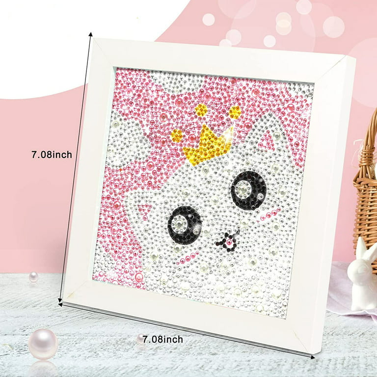 Miairivy Diamond Painting for Kids, 5D Animal Diamond Art Mini Small  Kit(with Wooden Frame), DIY Cute Cat Big Gem Painting Set, Paint by  Diamonds