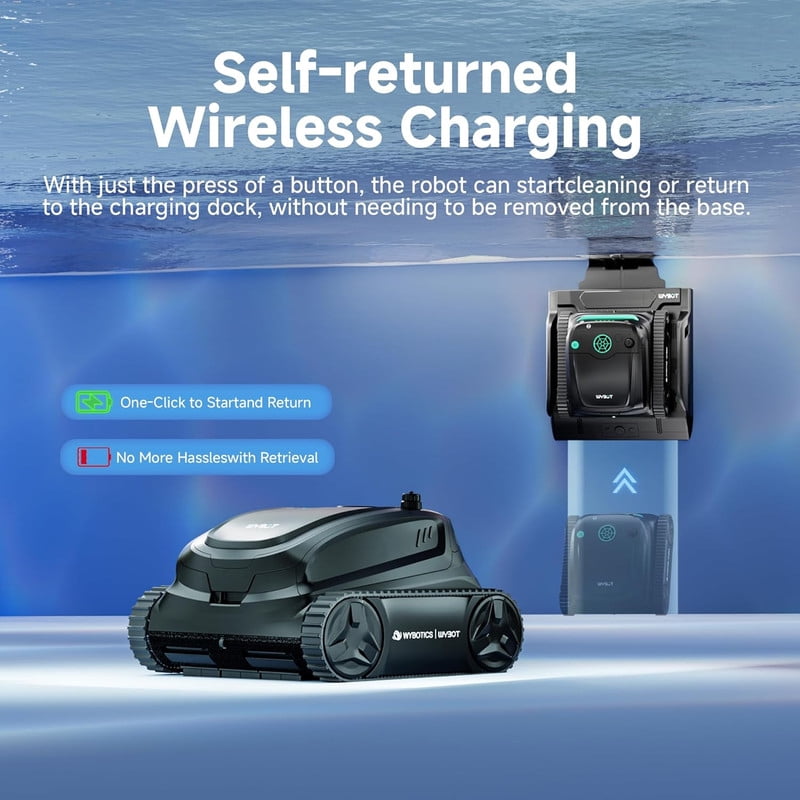 WYBOT S2 Solar Robotic Pool Cleaner with Solar-Powered Charging Dock, 3D Adsorption System