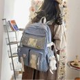 thumbnail image 2 of Cute Backpack with Cute Pin Accessories Plush Pendant for School Bag Student Girl Backpack, 2 of 4