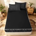 thumbnail image 4 of Erosebridal Traditional Damask Zipper Full Size Comforter Sets with Fitted Sheet and 2 Pillowcases, Gothic Floral Zipper Bedding Set, Black Silver, Black Reversible, 4 of 7
