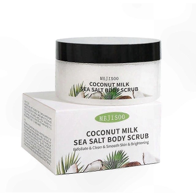 Hydrating Coconut Milk Salt Scrub for Body, Face, Hands, and Feet - Soft Exfoliation and Moisture Boost Solution