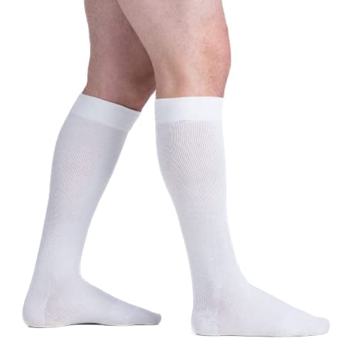 EvoNation Men & Women Knee High 15-20 mmHg Graduated Compression Cotton Socks – Moderate Pressure Compression Garment