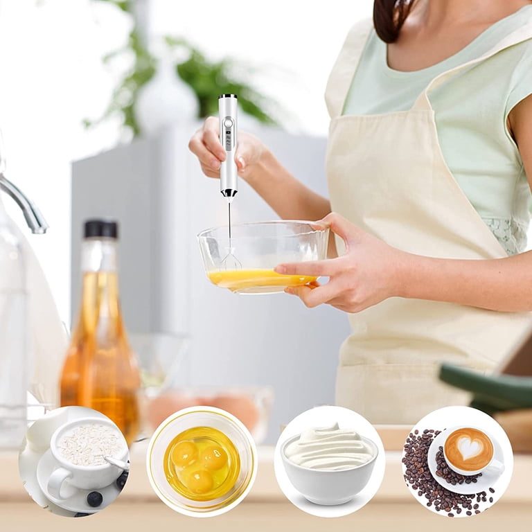 BN-LINK Handheld Milk Frother USB Rechargeable, White photo 6