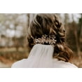 thumbnail image 4 of Light Rose Gold Wedding Clip Rhinestone Bridal Comb Barrette - Handmade Flower Clip Head Pieces for Women, Kc Gold, 4 of 6