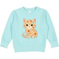 thumbnail image 2 of Inktastic Retro Kitty Cat Flowered Toddler Sweatshirt, 2 of 4