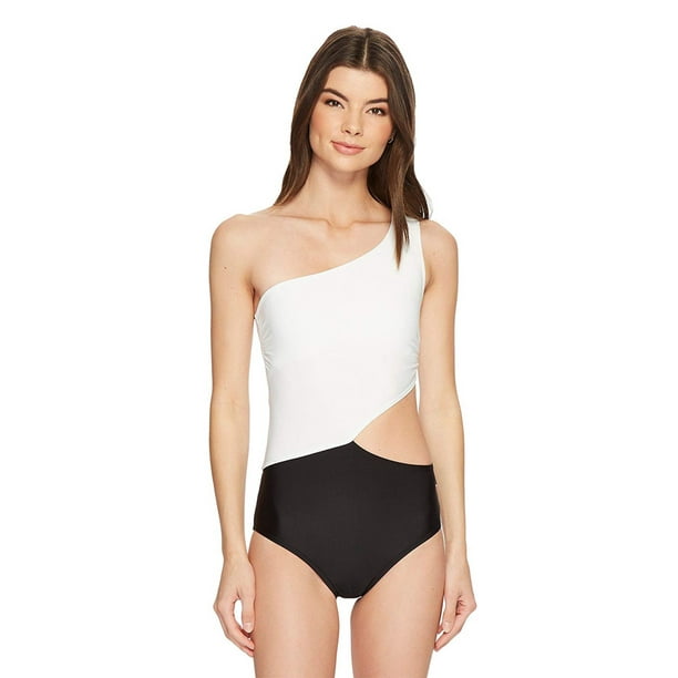 Michael Kors Women Shoulder Cut-Out One-Piece Swimsuit Black/White 8 - Walmart.com