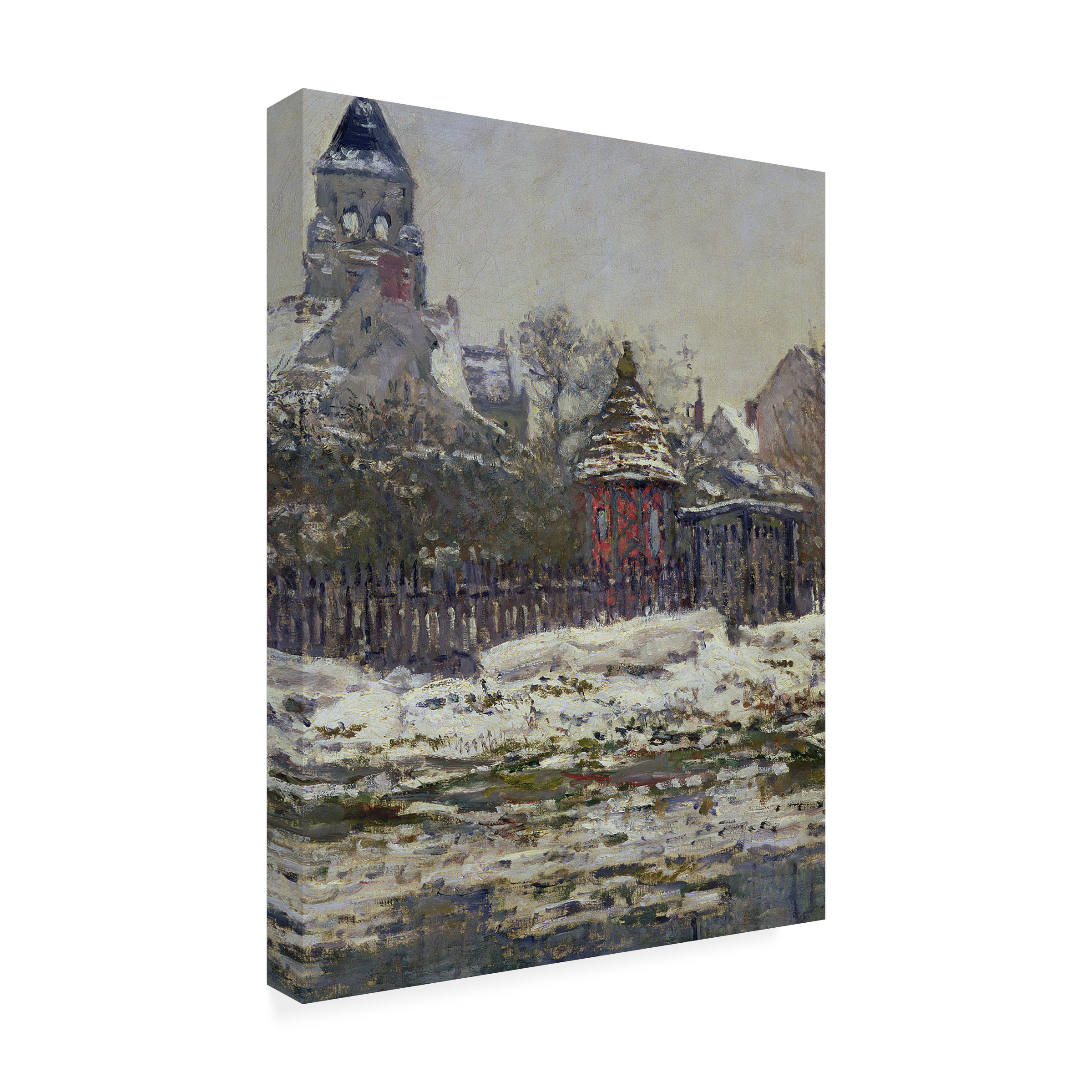 Trademark Art "The Church at Vetheuil 1879" Canvas Art by Claude Monet