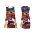 thumbnail image 3 of Bixox Cultural Silhouette Journey Print Women's Sleeveless A-Line Dress with Pockets, Casual Knee-Length Tank Dress for Summer-3X-Large, 3 of 7
