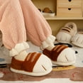 thumbnail image 3 of Cute Catpaw Slippers for Women Men Plush Winter Cozy Warm Memory Foam Bedroom Antislip Slip on Slipper Booties Coffee Size 9, 3 of 7