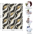 thumbnail image 4 of Black White Gold Wave Marble Pattern Blanket,Comfortable Soft Flannel Throw Blanket,All Season,Warm Lightweight Blankets for Sofa Bed Couch Living Room Chair,30"x40", 4 of 4