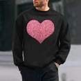 thumbnail image 2 of Betivan Men's Valentine's Day Heart Printed Casual Long Sleeve Round Neck Soft Fleece Base Layer Hoodie Daily Wear Top Red Men's Sweatshirts, 2 of 6