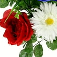 thumbnail image 5 of Yhmxh Red White and Blue Flowers, Patriotic Memorial Bouquet Atificial Flowers, Thank You Veterans Roses with American Flags, Artificial Full Blooming Flower for Memorial Day, Red/Blue/White, 5 of 6