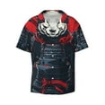 thumbnail image 3 of Cauagu Red Black Eastern Panda Warrior Men's Short Sleeve Button Down Hawaiian Shirt for Men Bowling Shirts Casual Summer Beach Shirt,4X-Large, 3 of 6