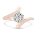 thumbnail image 2 of 1/3 ct t.w Round Cut Lab Created Moissanite Diamond Bypass Cluster Promise Ring For Women In 14K Rose Gold Over Sterling Silver (G-H Color, VVS1 Clarity 0.33 Cttw) Size - 9, 2 of 6