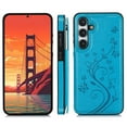 thumbnail image 5 of Asuwish Compatible with Samsung Galaxy S25 Plus S25+ 5G Wallet Phone Case Tempered Glass Screen Protector and Flower PU Leather Card Holder Stand Cell Cover for S25Plus 25S + S 25 25+ SM-S936U Blue, 5 of 6