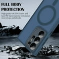 thumbnail image 2 of Dteck with Lens Protector Case for Samsung Galaxy S23 Ultra, Magnetic Wireless Charging Matte Shockproof Armor Luxury Slim Matte Hard Cover, Darkblue, 2 of 5
