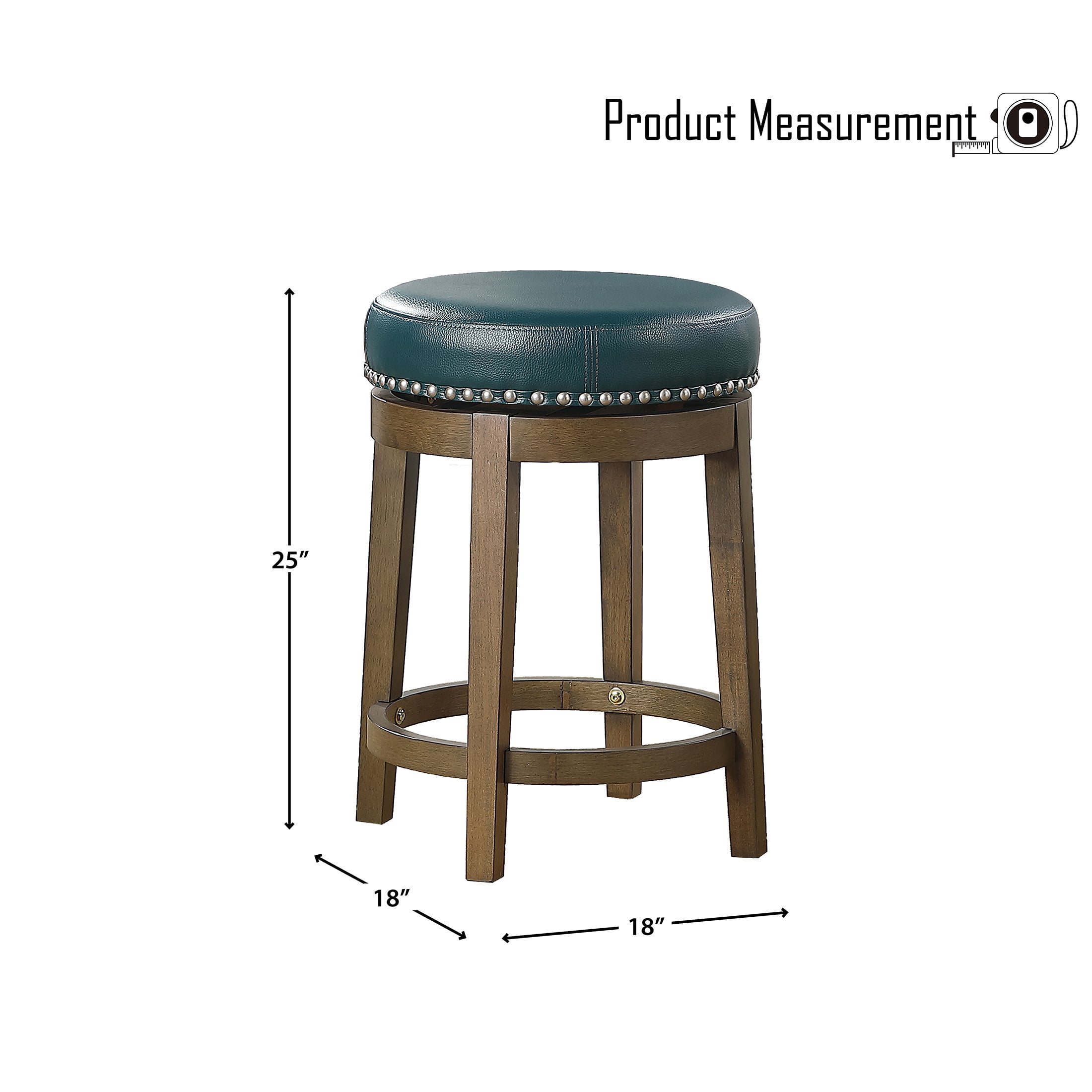 OakvillePark Muny Round Swivel Counter Height Barstool (Set of 2), Green