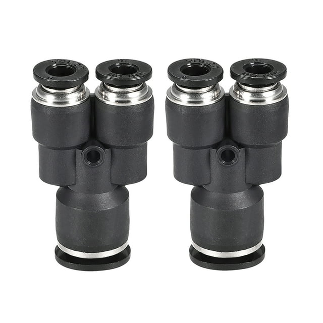 Conectores en Y de plástico Unique Bargains, accesorios de tubo de empuje, 10 mm x 6 mm OD, 2 piezas