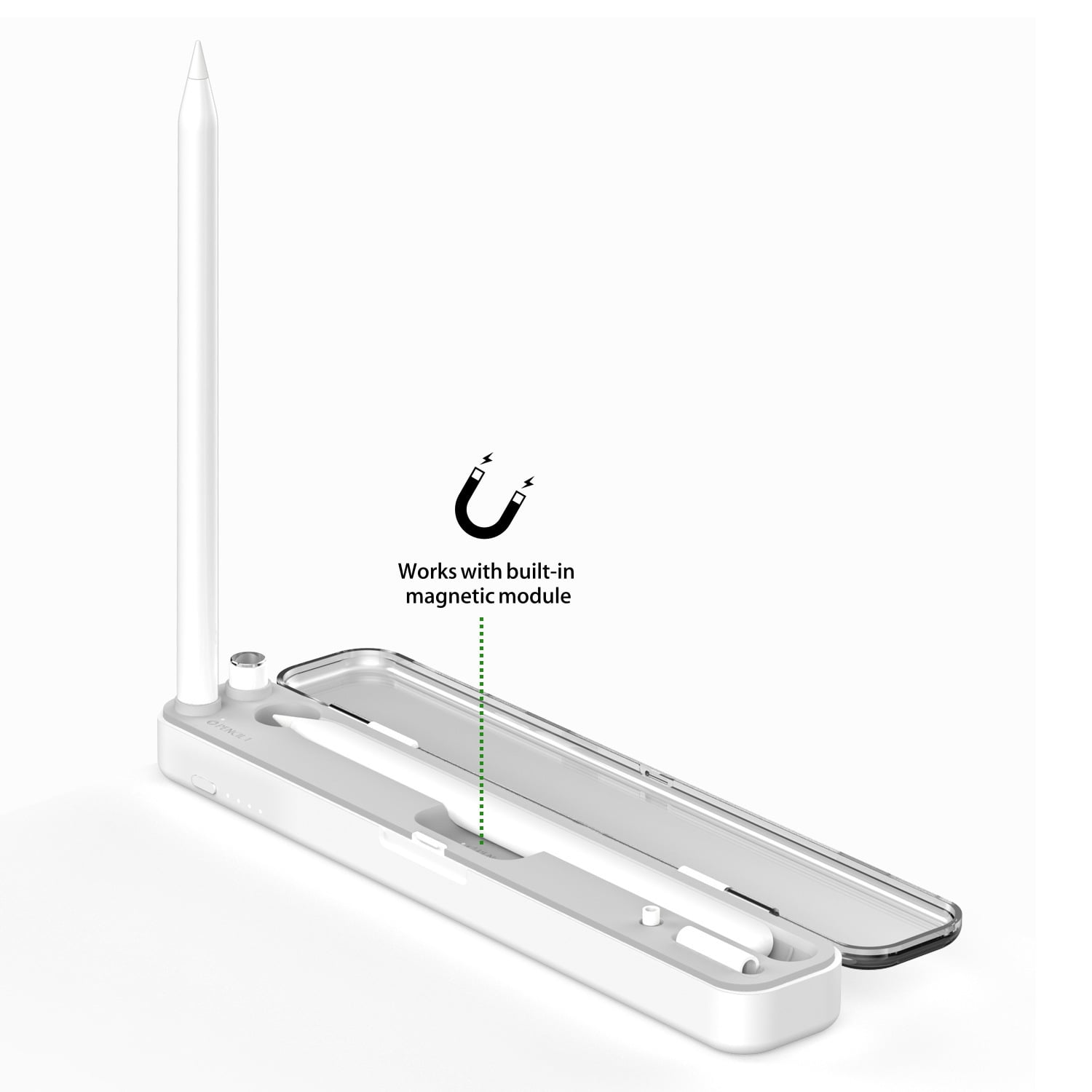 2in1 Wireless Charging Case for Apple Pencil 1st / 2nd Generation, Built-in Battery Charger, Portable iPad Pencil Box Holder
