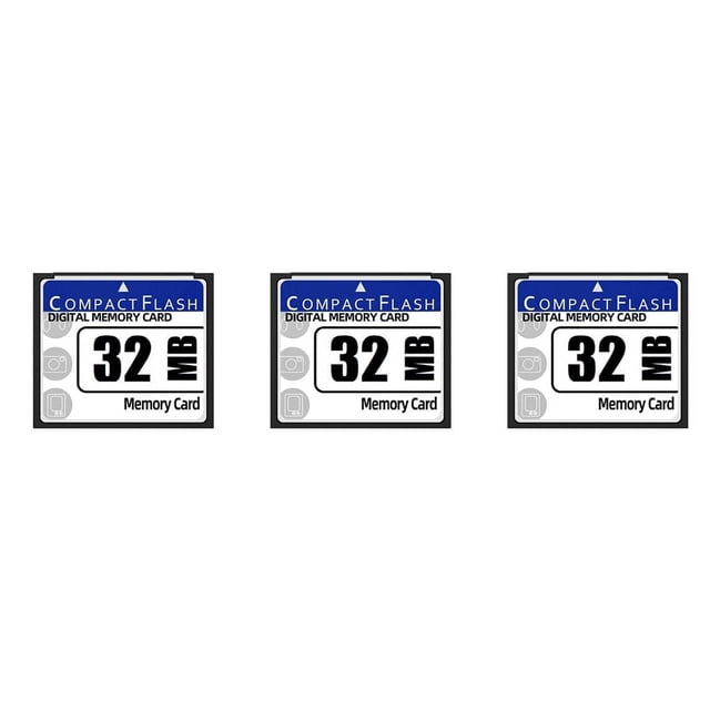 3X Carte Mémoire Flash Compacte 32 Mo pour Appareil Photo, Machine Publicitaire, Carte d'Ordinateur Industrielle