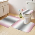 thumbnail image 4 of Abstract Bathroom Rugs Set Gray Pink Gradient Ombre Non Slip Absorbent Soft Bath Mats 3 Piece Set with Bathroom Rug, U-Shaped Floor Mat, Toilet Seat Cover Large Size, 4 of 9
