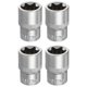 thumbnail image 1 of Uxcell 4pcs E-Torx Socket 1/2" Drive E22 Star Metric Socket 1.5" Length External Torx Shallow Sleeve 35K Alloy Steel Chrome 6 Point Spline Sleeve para Reparaciones de Autos, 1 of 7