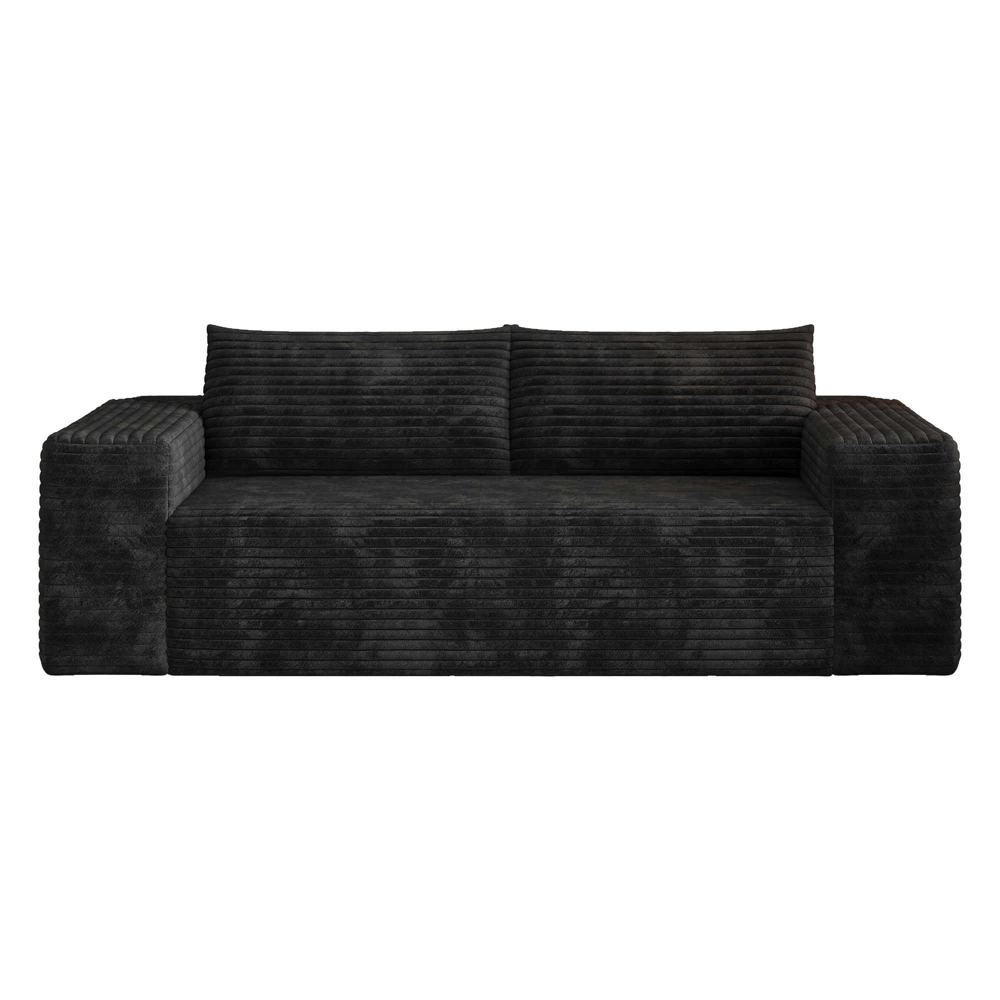 Leumius 78.8" Cloud Couch,3 Setaser Sofa with Deep Seat,Boneless Couch Sofa with 2 Pillows for Living Room,No Assembly Required,Black