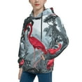 thumbnail image 2 of Lsque Flamingo On The Jungle Patten Youth Hoodie Sweatshirt Pullover with Kangaroo Pocket Boys and Girls Hoodie Warm Hoodie for Kids-Large, 2 of 6