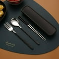 thumbnail image 3 of Clearance Now! Set of 3 Portable Tableware Cutlery Dinnerware Travel Fork Spoon with Lot J6 E0E6, 3 of 8