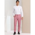 thumbnail image 3 of Pantalonescuadros de vestir pahombre, ajustados, con parte delanteplana, estampados,cuadros de negocios RoBlanco M, 3 of 6