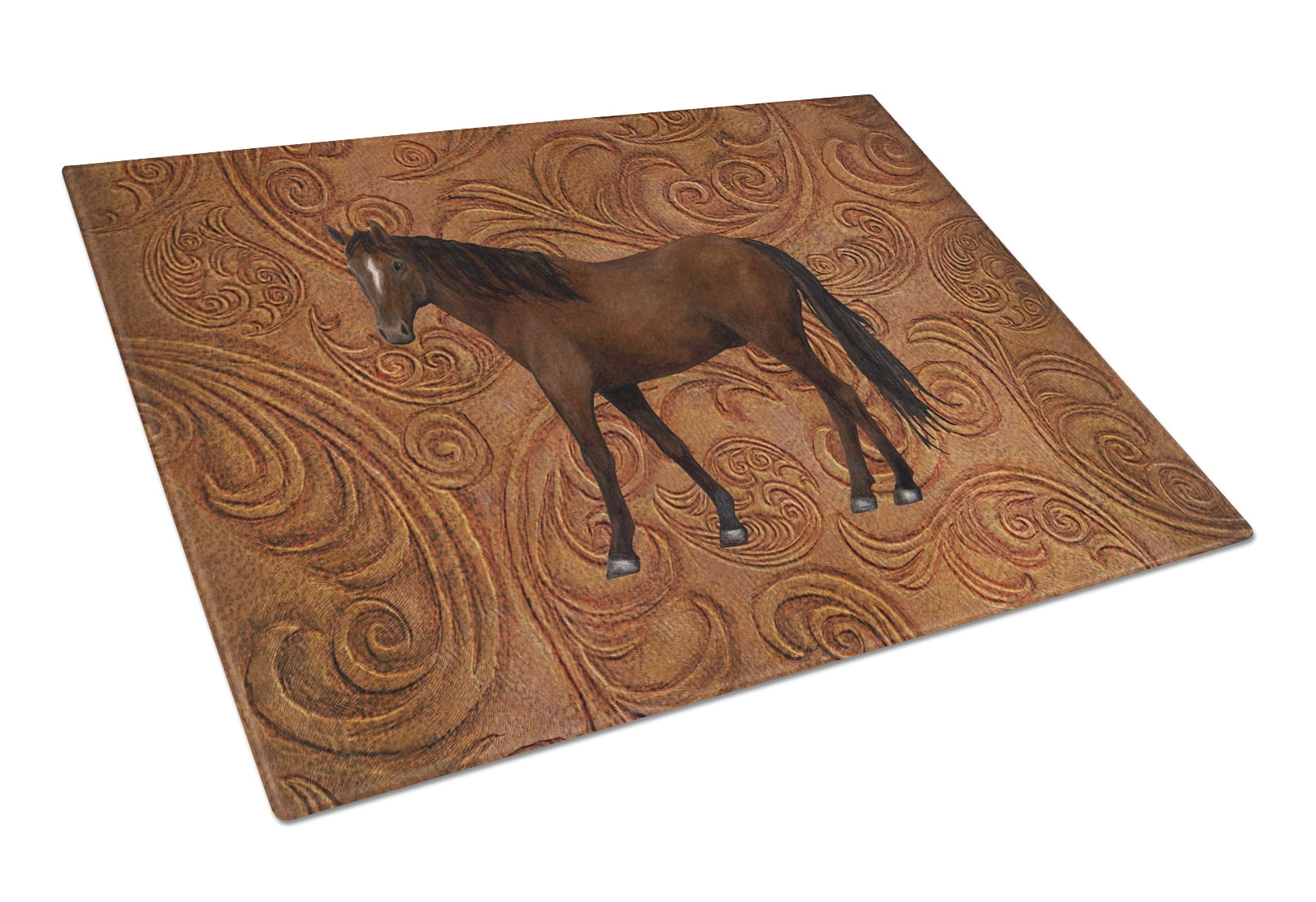 Caroline's Treasures Horse Glass Cutting Board Large Size