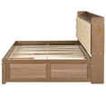 thumbnail image 5 of MODERNLUXE Wood Full Size Captain Bed with Upholstery Storage Headboard, Functional Daybed with Shelves, Drawers and USB Ports, Wood Color, 5 of 10