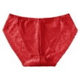 thumbnail image 3 of VISALY Cheeky Panties Lace Panties Women'S Low Waist Mesh Briefs Solid Color Cotton Crotch Underwear Panties Breathable Underwear Cotton Panties Panties Red One size, 3 of 3