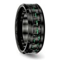thumbnail image 2 of Ceramic Black with Green Carbon Fiber Inlay Beveled Edge Ring, 2 of 7